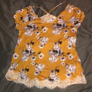 yellow floral top